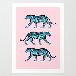 Tigers (Pink and Blue) Art Print