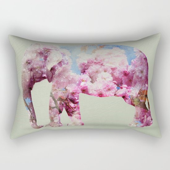 Cherry blossom Elephant Rectangular Pillow