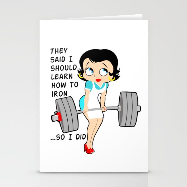 Weightlifting girl Stationery Cards