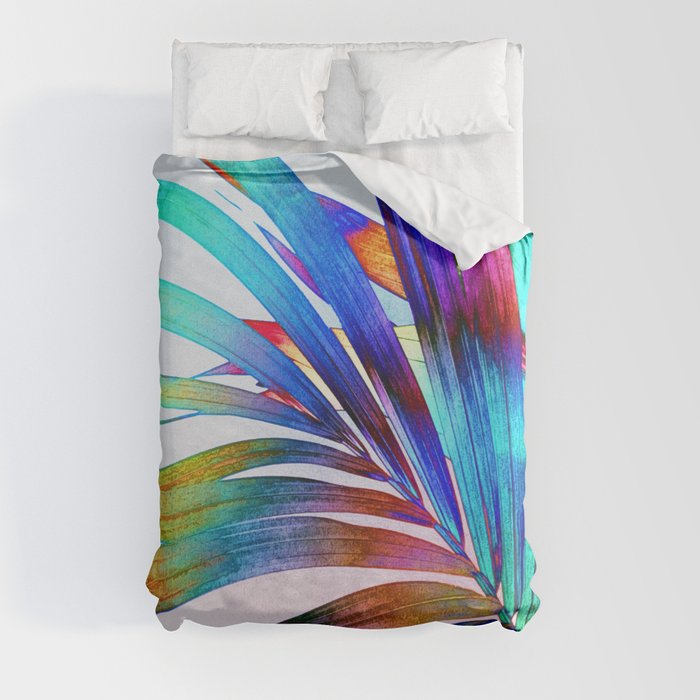 Multicolor Palm Leaf Duvet Cover