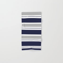 Navy Blue and Grey Stripe Hand & Bath Towel