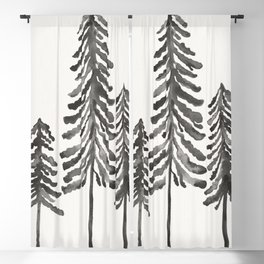 Pine Trees – Black Ink Blackout Curtain