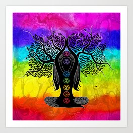 Chakra Female Tree - Chakra Background - BL Art Print