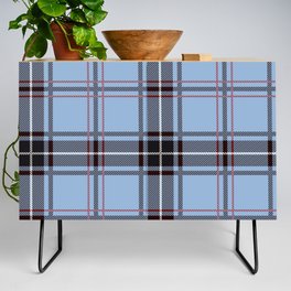 Blue and Black Square Pattern Credenza