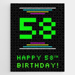 [ Thumbnail: 58th Birthday - Nerdy Geeky Pixelated 8-Bit Computing Graphics Inspired Look Jigsaw Puzzle ]