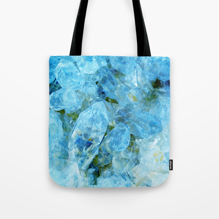 Aqua Blue Crystal Geode  Tote Bag