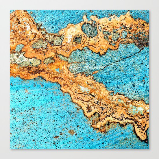 Aqua & Gold Canvas Print