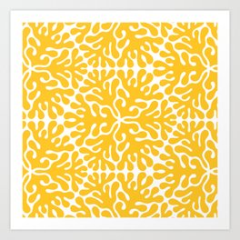 Seaweed Hexagon (Yellow) Art Print