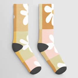 Retro Daisy Love Yourself Pattern Socks