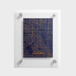 Aurora, Colorado, USA Map  - City At Night Floating Acrylic Print