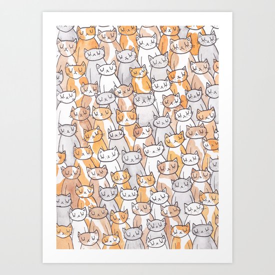 Sleepy Cats Art Print