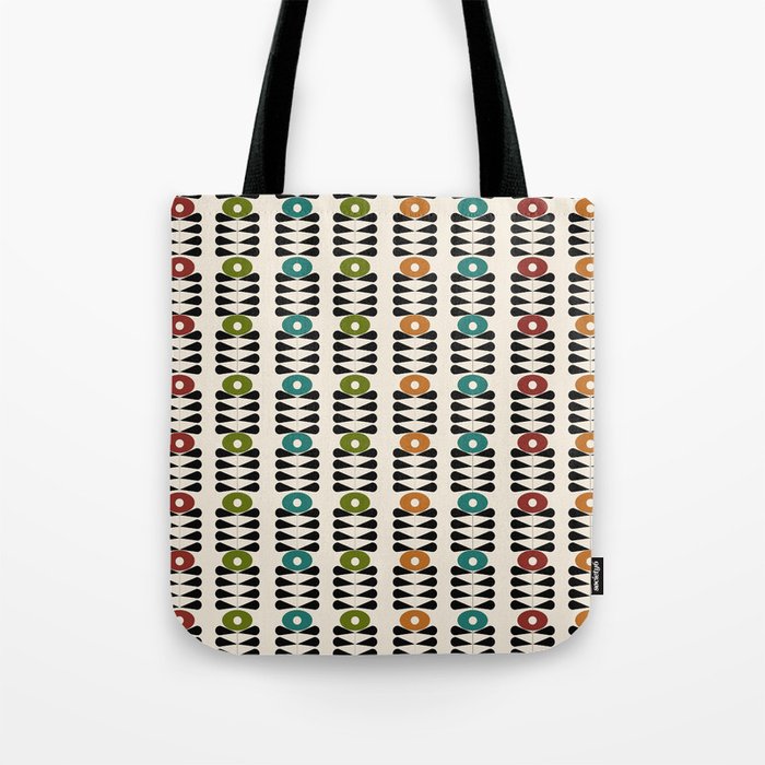Colourful mid century 50s retro flower pattern 2 Tote Bag