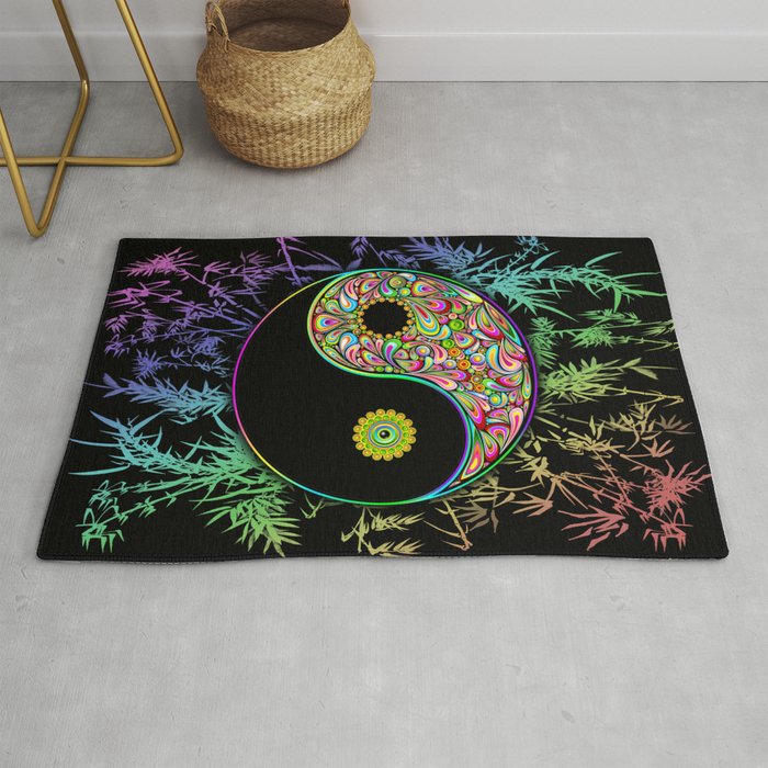 Yin Yang Bamboo Psychedelic Rug