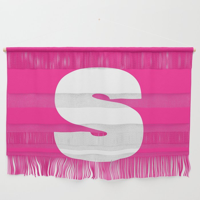 s (White & Dark Pink Letter) Wall Hanging