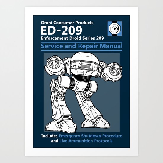 ED-209 Service and Repair Manual Art Print