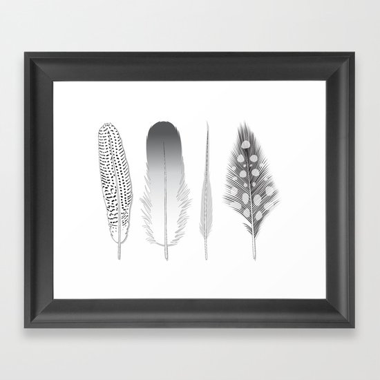 Feathers Trio Framed Art Print