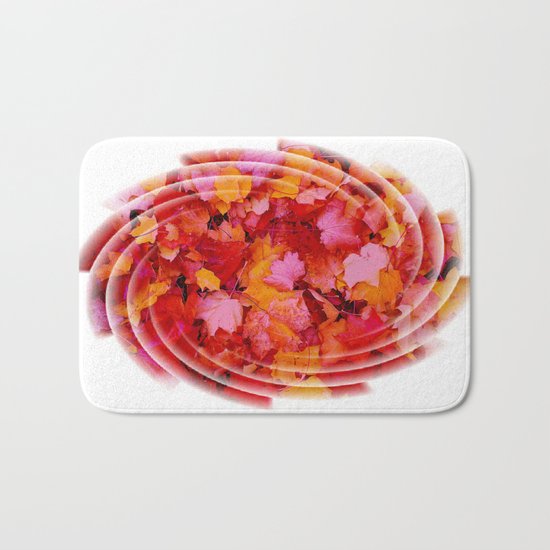 Swirling colored leaves Bath Mat