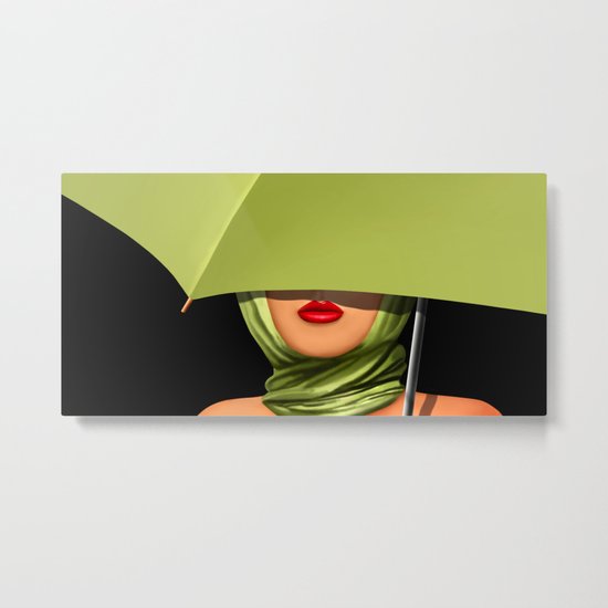 Red lips Metal Print