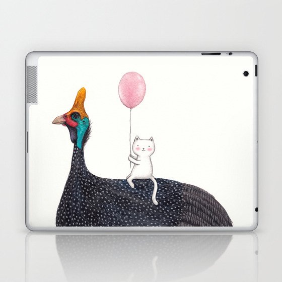 Guinea Fowl and Cat Laptop & iPad Skin