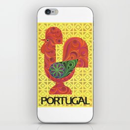 1971 PORTUGAL Galo De Barcelos Rooster Travel Poster iPhone Skin