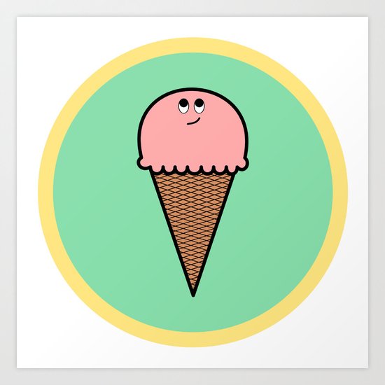 Ice cream (cone) Art Print