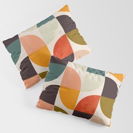 bauhaus mid century geometric shapes 9 Pillow Sham | Spring, Pattern, Digital, Modern, Watercolor, Summer, Home, Acrylic, Geometry, Color 
