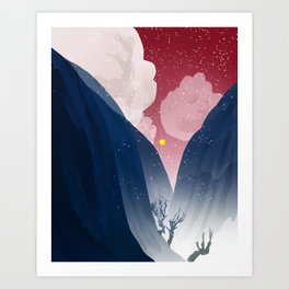 Moonlight on Vermont Art Print