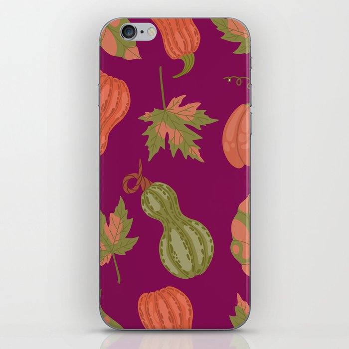 Green and Orange Pumpkin Texture. Colorful Seamless Pattern iPhone Skin
