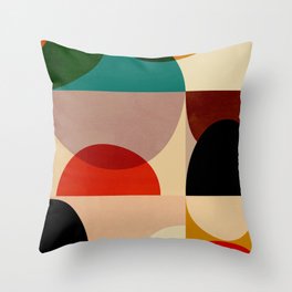 Modern Abstract Mid Century 3 Throw Pillow