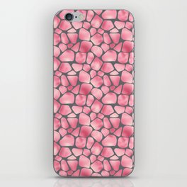 Pink Grey Giraffe Skin Print iPhone Skin