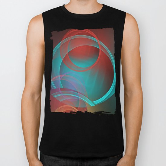 Abstract with translucent geometric shapes Biker Tank