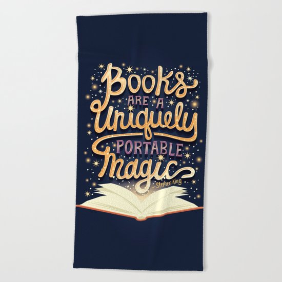 Books are magic Beach Towel