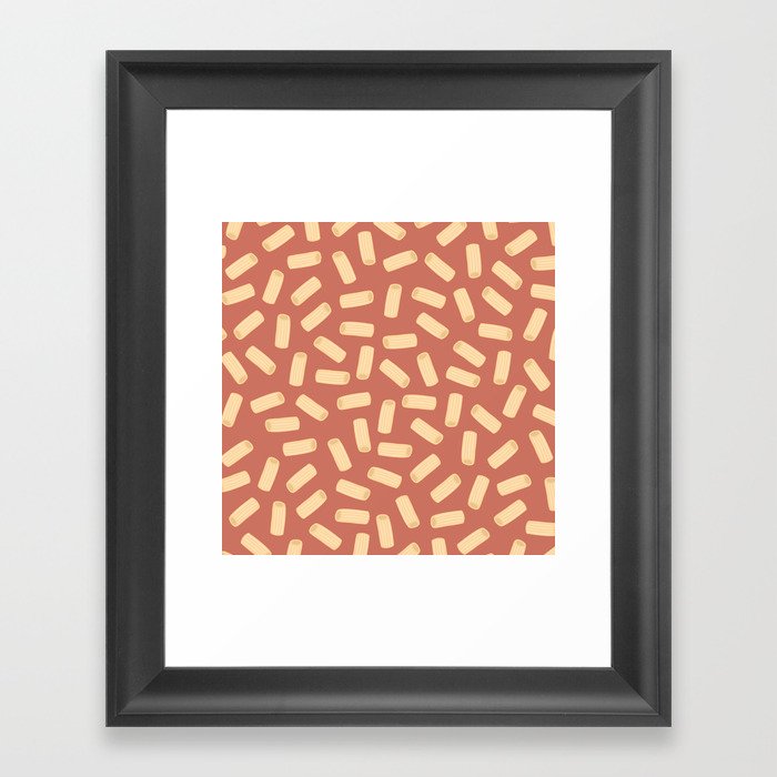 Rigatoni Pasta Pattern Framed Art Print