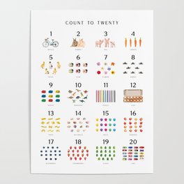 Children's Count to Twenty Print – Minimal Poster