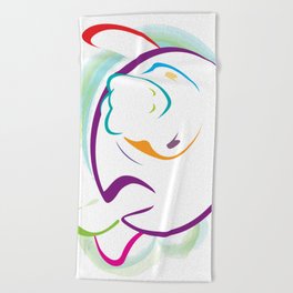 Rainbow Manatee Beach Towel