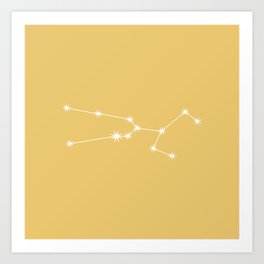 TAURUS Sunshine Yellow – Zodiac Astrology Star Constellation Art Print