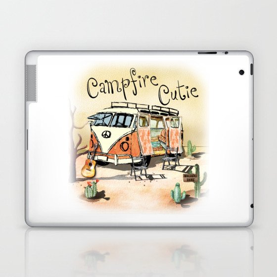 Campfire Cutie Vintage Camping Laptop & iPad Skin