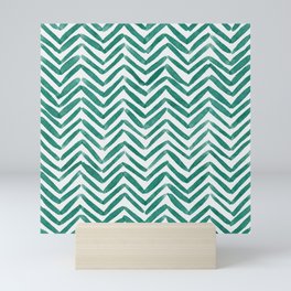 Zigzag - green Mini Art Print