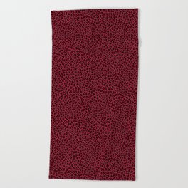 DEEP RED LEOPARD PRINT – Burgundy Red | Collection : Punk Rock Animal Prints | Beach Towel