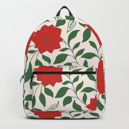 Vintage Floral in Red and Green Backpack