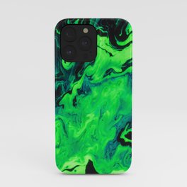 Black and Green Marble Painting iPhone Case