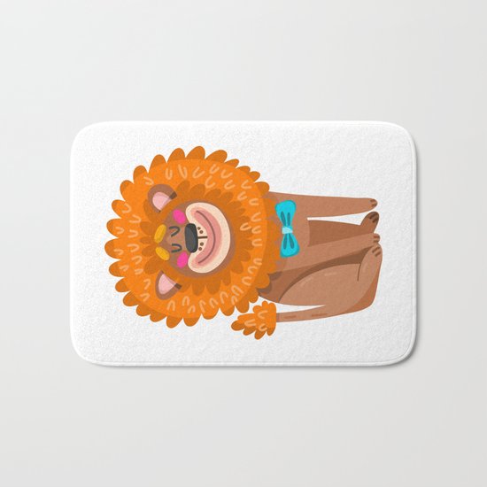 lion cartoon cute Bath Mat