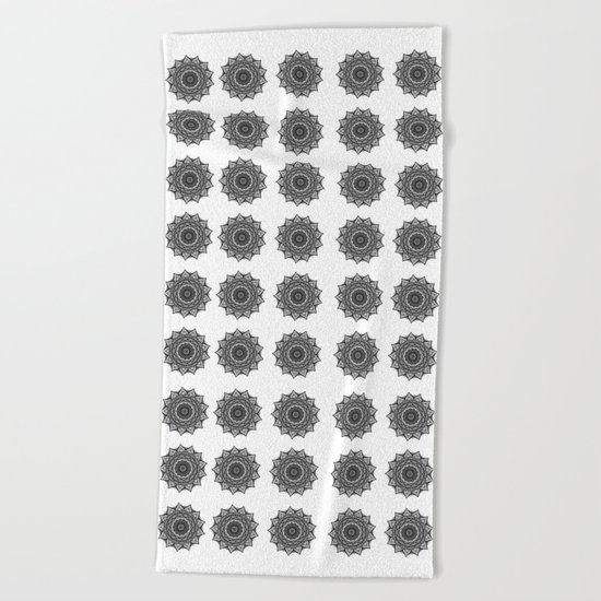 Black and White Mandala | Secret Geometry Beach Towel