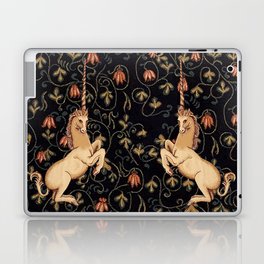 Medieval Unicorn Floral Tapestry Laptop Skin