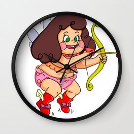 "Direct Hit to Your Heart {Cupid Girl}" by Jesse Young ILLO. Wall Clock