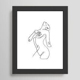 'Leticia' Abstract Female Figure One Line Drawing Framed Art Print