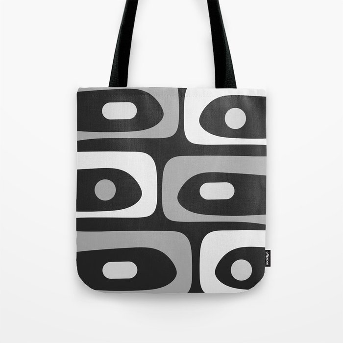 Mid-Century Modern Piquet Minimalist Abstract Pattern in Gray Tote Bag