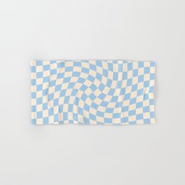 Check II - Baby Blue Twist — Checkerboard Print Hand & Bath Towel