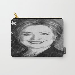 Hillary Clinton Carry-All Pouch | Black and White, Digital, Political, People 