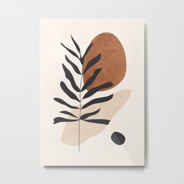 Abstract Art /Minimal Plant 12 Metal Print | Contemporary, Geometry, Digital, Painting, Leaves, Midcentury, Leaf, Shape, Minimal, Shapes 
